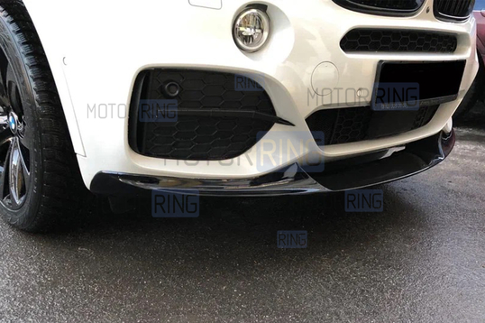 Черный лаковый сплиттер переднего бампера INMAX для BMW X5 (F15)