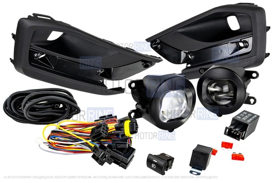 Комплект подключения ПТФ Sal-Man 120W 32000lux с рамками (кронштейнами) для Лада Веста NG