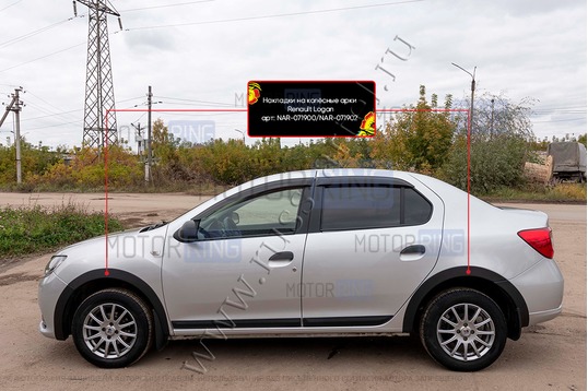 Накладки колесных арок Русская Артель для Renault Logan 2 2014-2017 г.в.