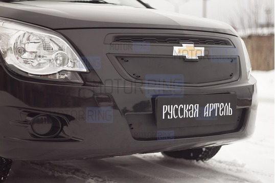 Зимняя заглушка решетки радиатора Русская Артель для Chevrolet Cobalt седан 2013-2015 г.в.