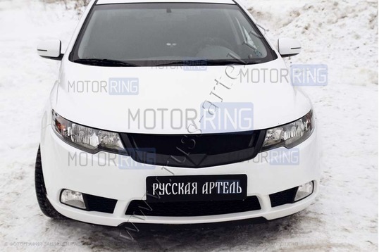 Решетка радиатора Русская Артель Спорт с черной сеткой для KIA Cerato 2008-2013 г.в.