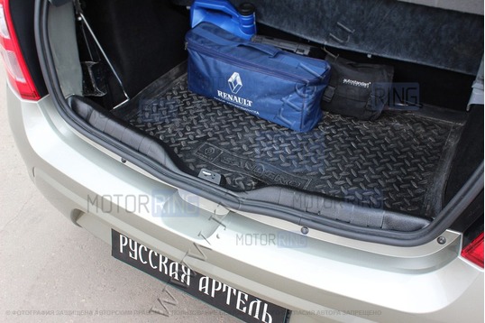Накладка на порожек багажника Русская Артель для Renault Sandero 2009-2013 г.в., Sandero Stepway 2009-2013 г.в.