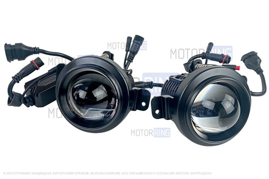 Диодные ПТФ Sal-Man 120W 32000lux с защитой от перегрева и запотевания для Ford Kuga 2008-2012 г.в., Focus 2 2005-2008 г.в.