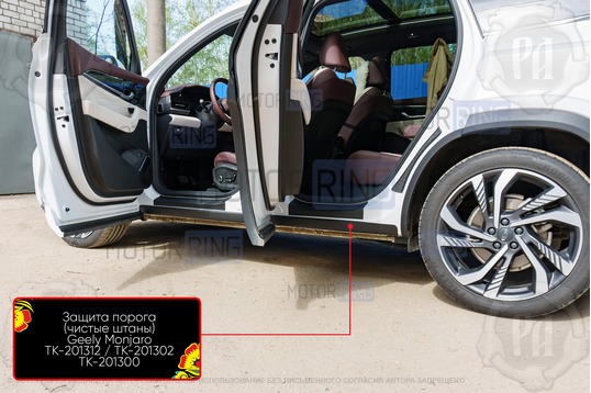 Защитные накладки кромок внутренних порогов Русская Артель для Geely Monjaro с 2022 г.в._1