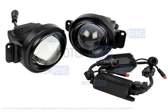 Диодные ПТФ Sal-Man 120W 32000lux с защитой от перегрева и запотевания для Ford Kuga 2008-2012 г.в., Focus 2 2005-2008 г.в.