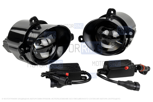 Диодные ПТФ Sal-Man 120W 32000lux с защитой от перегрева и запотевания для Лада Калина 2004-2011 г.в., Калина 2 2013-2018 г.в., Гранта 2011-2017 г.в., Ларгус 2012-2020 г.в., Датсун 2014-2019 г.в., УАЗ Патриот