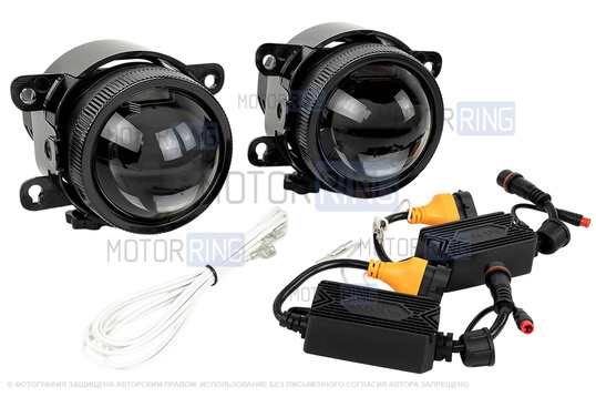 Диодные ПТФ Sal-Man 120W 32000lux (ближний, дальний) с защитой от перегрева и запотевания для Лада Гранта FL, Веста 2015-2021 г.в., Икс Рей, Ларгус FL, Нива Урбан, Нива Тревел 2021-2025 г.в., Искра, Рено
