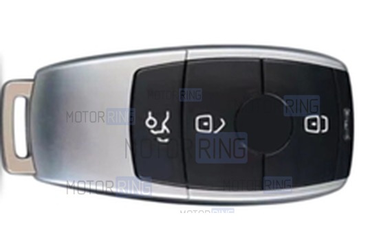 Силиконовый белый чехол смарт-ключа (C) с золотистыми акцентами для Mercedes C, E, S, G, GL, GLS