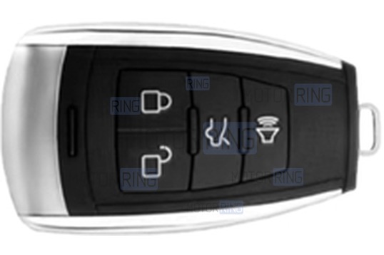 Силиконовый белый чехол смарт-ключа (B) с Хром акцентами для BAIC U5 Plus, X35, X55, BJ40, X7, X75, BJ60