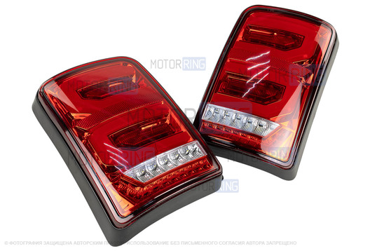 ДефектING! Диодные задние фонари TheBestPartner RED LED (красные) с бегающим повторителем для Лада 4х4, Нива Легенд 21213, 21214, 2131, Урбан (трещина на стекле, рекомендуется его замена)