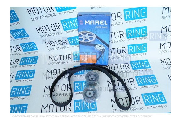 Комплект ремня ГРМ Marel Magnum с металлическим роликом для 16 кл ВАЗ 2108-21099, 2110-2112, 2113-2115