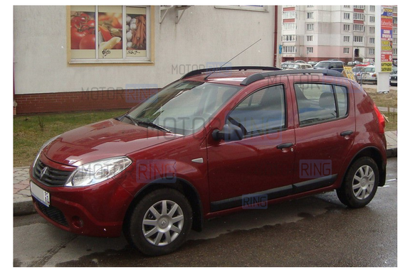 Рейлинги АПС черные для Renault Sandero 2010-2014 г.в.