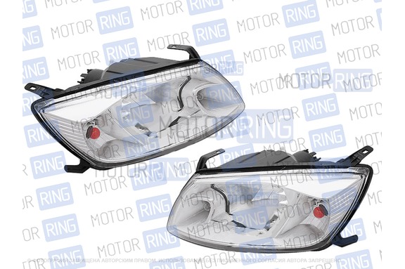 Фары с ДХО ProSport RS-09942, хром корпус для Лада Гранта