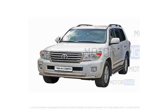Защита переднего бампера 1672 Н «Труба двойная» d63,5 нерж для Toyota Land Cruiser 200 рестайлинг