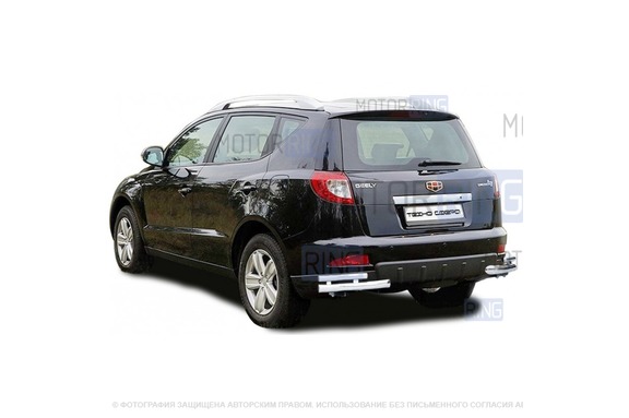 Защита заднего бампера ТехноСфера Уголки двойные d63,5  для Geely Emgrand X7 2011-2016 г.в.