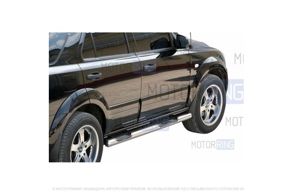 Защита порогов с проступью ТехноСфера d76  для KIA Sorento LX 2006-2011 г.в.