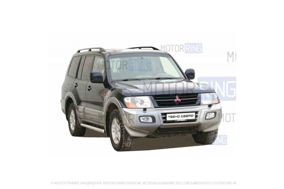 Защита порогов ТехноСфера d76 для Mitsubishi Pajero III 1999-2006 г.в.