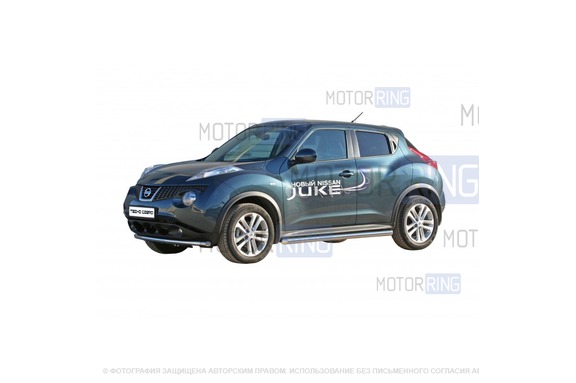Защита порогов ТехноСфера Труба d63,5 из нержавеющей стали для Nissan Juke 2010-2014 г.в.
