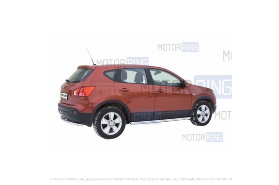 Защита порогов ТехноСфера Труба d63,5 для Nissan Qashqai 2006-2013 г.в.
