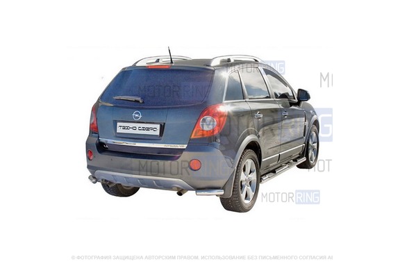 Защита заднего бампера ТехноСфера Уголки d63,5  для Opel Antara 2006-2011 г.в.