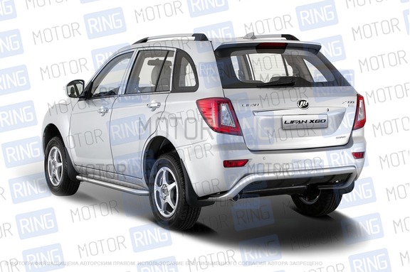 Защита заднего бампера PT Group 51мм из нержавеющей стали для Lifan X60