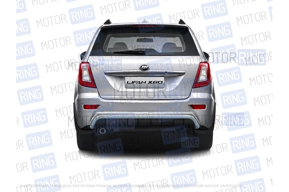 Защита заднего бампера PT Group 51мм Черная шагрень для Lifan X60 2012-2016 г.в.