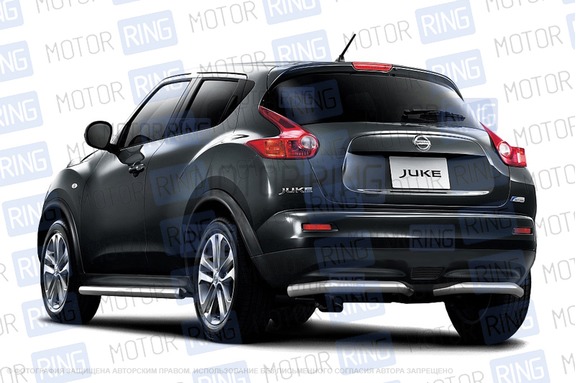 Защита порогов из нержавеющей стали прямая ПТ O51 мм (НПС) для Nissan Juke 4х4