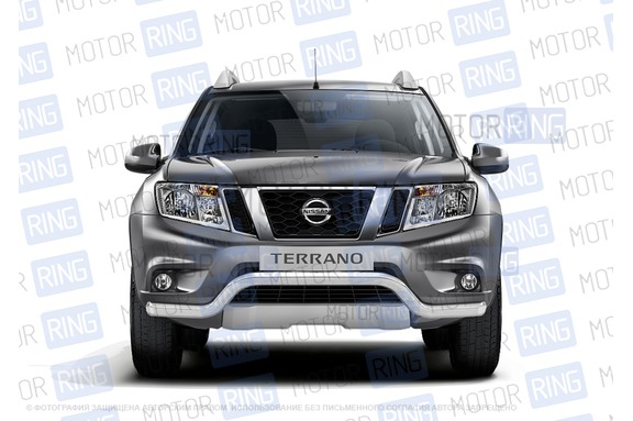 Защита переднего бампера PT Group Волна 63мм из нержавеющей стали для Nissan Terrano 2014 г.в.