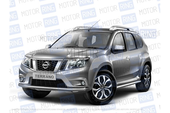 Защита переднего бампера PT Group одинарная 63мм из нержавеющей стали для Nissan Terrano с 2014 г.в.