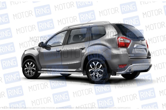 Защита порогов PT Group 51мм из нержавеющей стали с алюминиевой площадкой для Renault Duster 2012-2020 г.в., Nissan Terrano 2014 г.в.