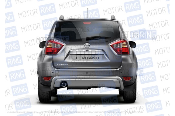 Защита заднего бампера PT Group 51мм из нержавеющей стали для Nissan Terrano с 2014 г.в.