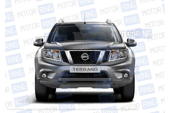 Защита переднего бампера PT Group двойная (51, 63мм) для Nissan Terrano 2014 года
