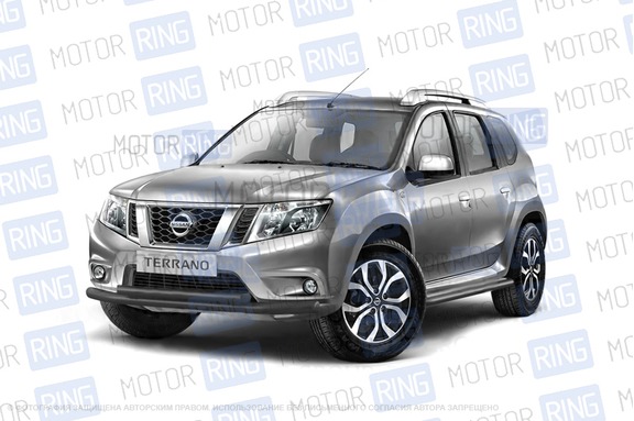 Защита переднего бампера PT Group двойная (51, 63мм) для Nissan Terrano 2014 года