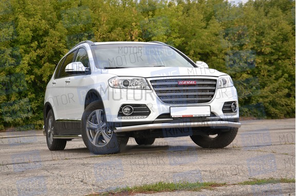 Защита переднего бампера PT Group одинарная 63мм из нержавеющей стали для Haval H6
