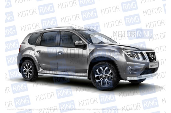 Защита порогов PT Group вогнутая 63мм для Nissan Terrano 2014