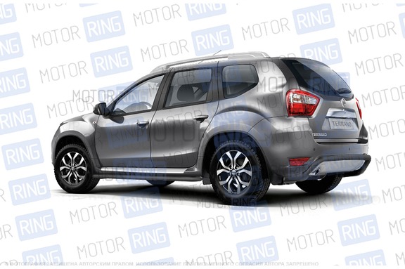 Защита порогов PT Group 51мм с алюминиевой площадкой для Nissan Terrano 2014