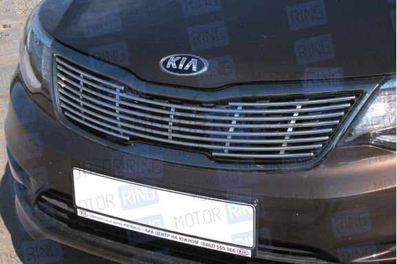 Накладка PT Group 10мм из нержавеющей стали на решетку радиатора для KIA Rio