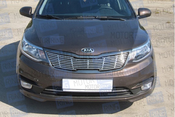 Накладка PT Group 10мм из нержавеющей стали на решетку радиатора для KIA Rio