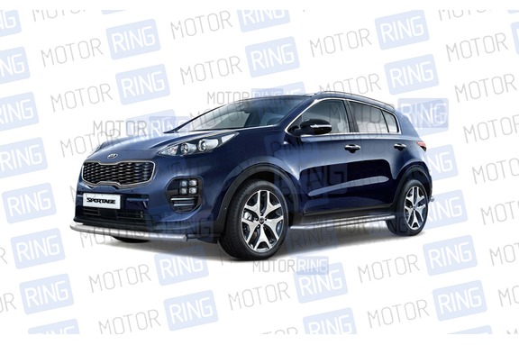 Защита переднего бампера PT Group одинарная 63мм из нержавеющей стали для KIA Sportage с 2016 г.в.