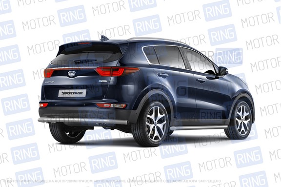 Защита порогов PT Group вогнутая 63мм из нержавеющей стали для KIA Sportage 2016 г.в.