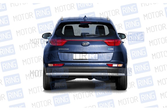 Защита заднего бампера PT Group одинарная 63мм из нержавеющей стали для KIA Sportage с 2016 г.в.