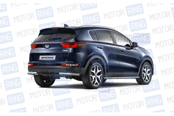 Защита заднего бампера PT Group угловая 63мм из нержавеющей стали для KIA Sportage с 2016 г.в.