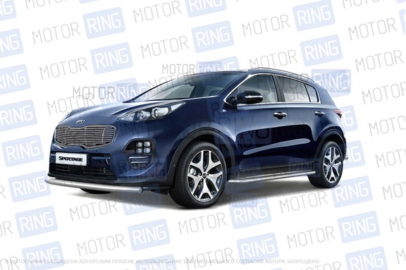 Накладка PT Group 10мм из нержавеющей стали на решетку радиатора для KIA Sportage с 2016 г.в.