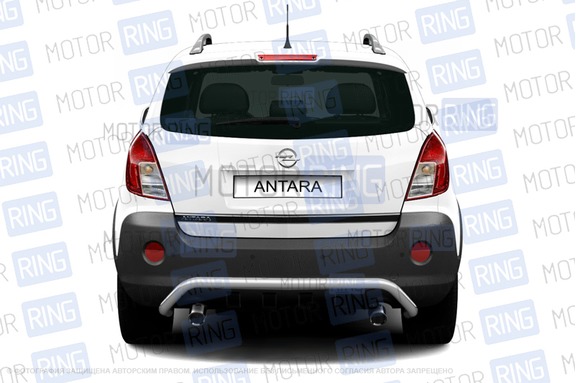 Защита заднего бампера из нержавеющей стали ПТ O51мм (НПС) для OPEL ANTARA 2011 г.в.