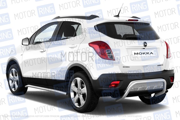 Защита заднего бампера из нержавеющей стали ПТ O51мм (НПС) для OPEL MOKKA 2012 г.в.