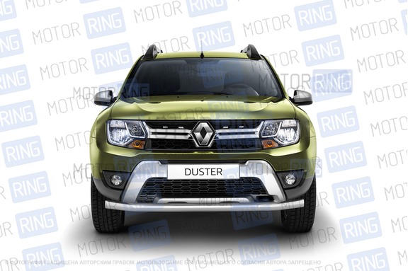 Защита переднего бампера PT Group одинарная 63мм из нержавеющей стали для Renault Duster с 2016 г.в., Nissan Terrano с 2014 г.в.