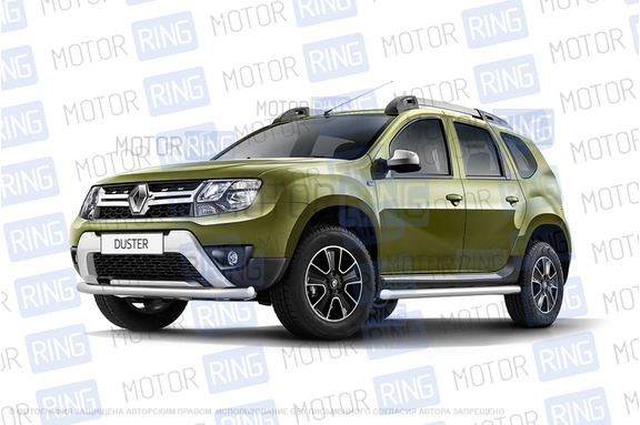 Защита переднего бампера PT Group одинарная 63мм из нержавеющей стали для Renault Duster с 2016 г.в., Nissan Terrano с 2014 г.в.