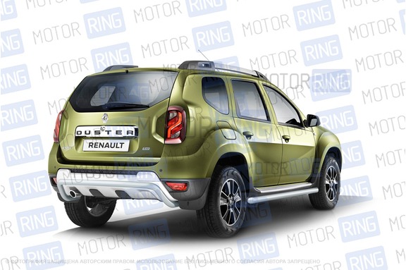 Защита заднего бампера PT Group 51мм Черная шагрень для Renault Duster 2012-2021 г.в., Nissan Terrano с 2014 г.в.