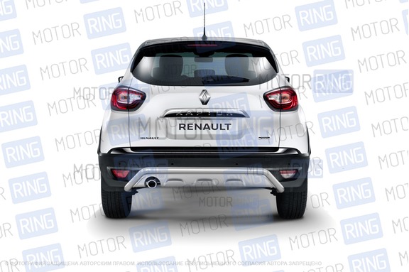 Защита заднего бампера PT Group Волна 51мм из нержавеющей стали для Renault Kaptur с 2016 г.в.