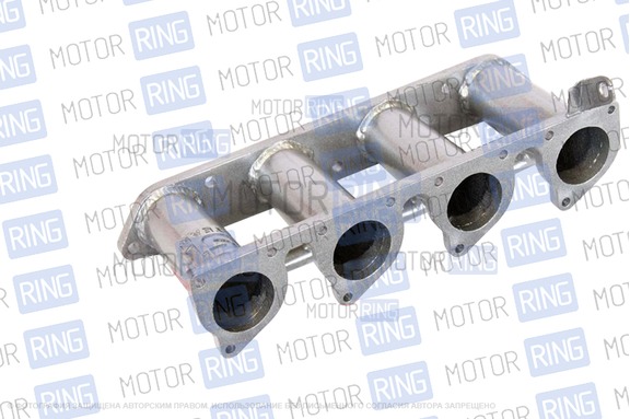 Впускной коллектор 4-х дроссельной системы впуска для ВАЗ 2108-15 16V, Stinger Sport горизонтальный под дроссельный узел Toyota Levin (Silver Top) с дудками